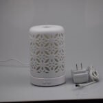 White Floral-Cutout Ceramic Humidifier