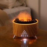 Wood-Grain Flame-Effect Humidifier